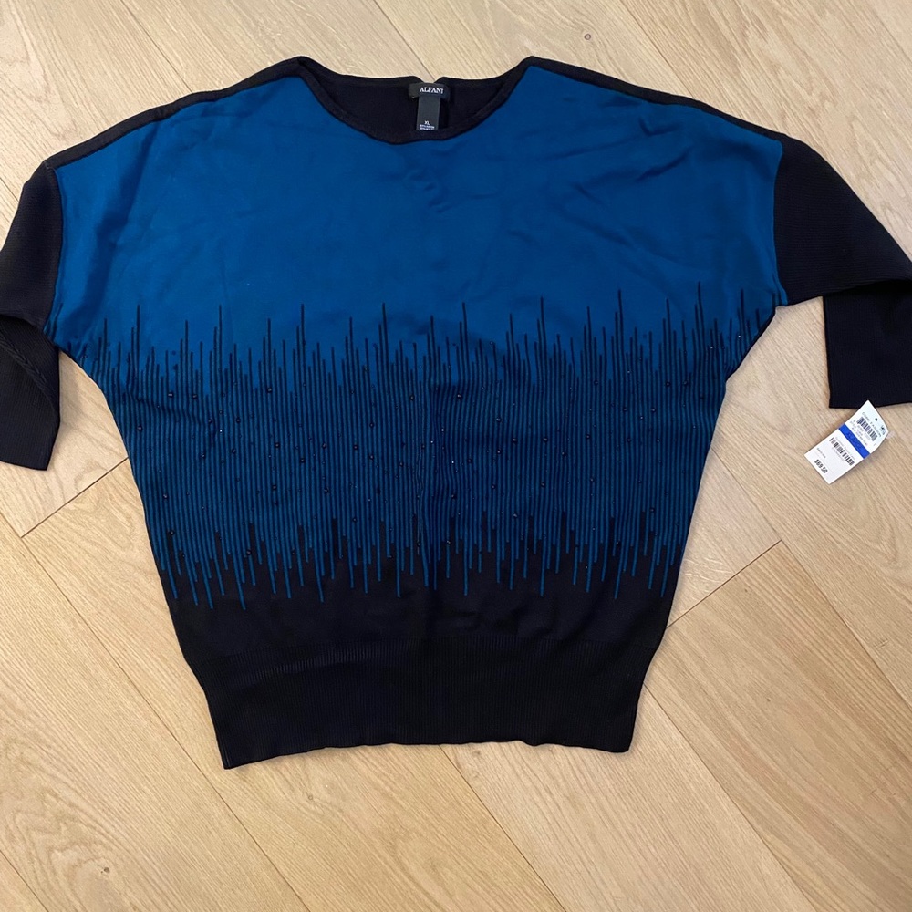 Alfani NWT royal blue & black sweater XL/L